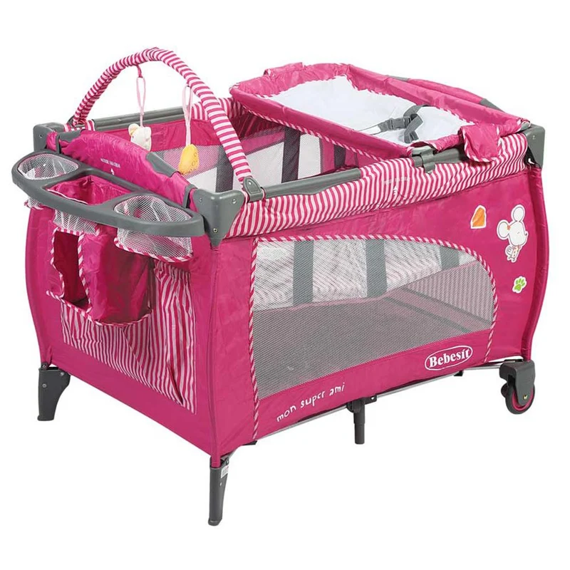 cuna corral mon ami rosado