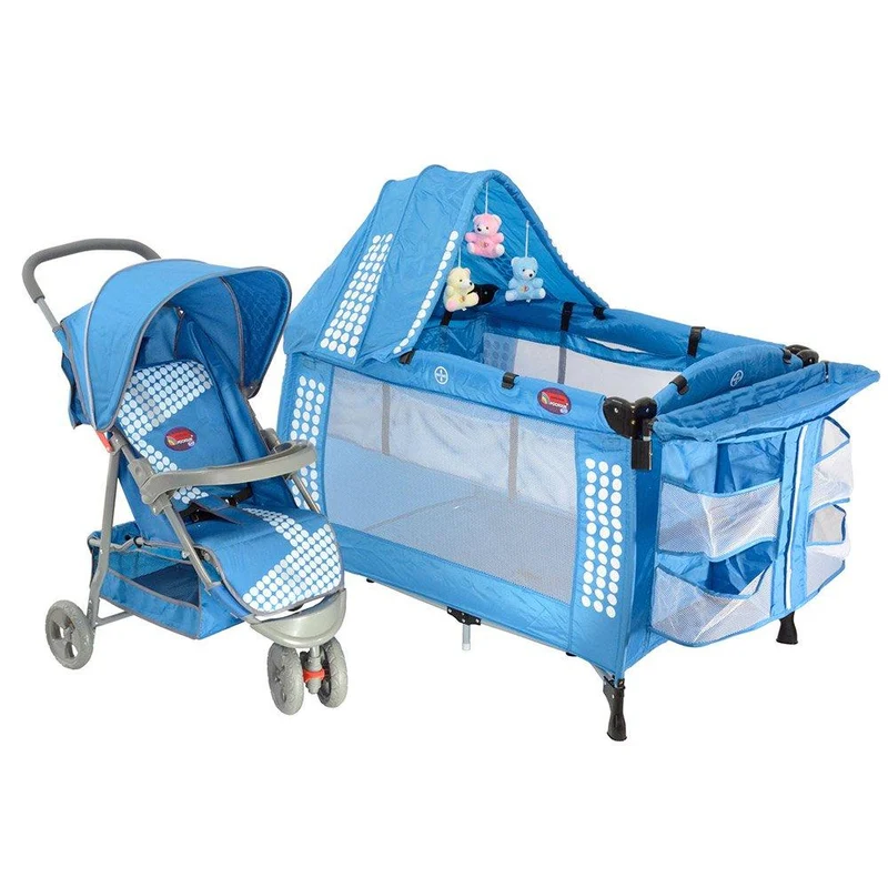 corral coche tres ruedas azul