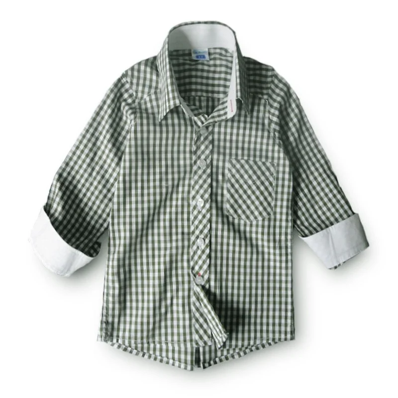 camisa casual manga larga verde 2 3t