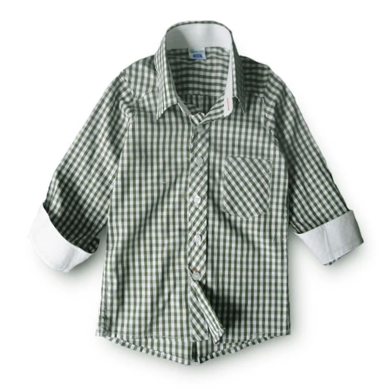 camisa casual manga larga verde 3 4t