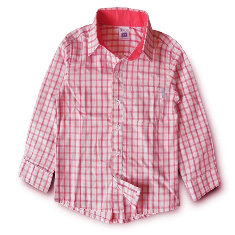 camisa casual manga larga rojo cuadros 2 3t