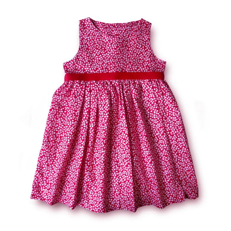 vestido escote ojal sisa y corte imperio fucsia 12 24m