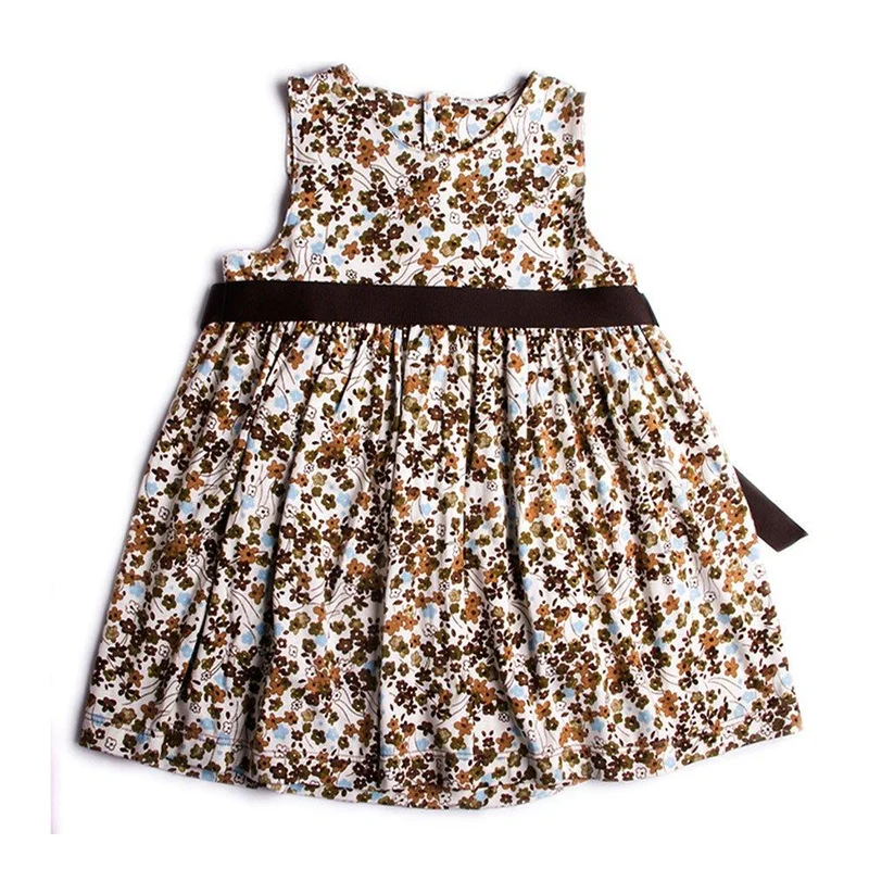 vestido escote ojal sisa y corte imperio cafe 4 5t
