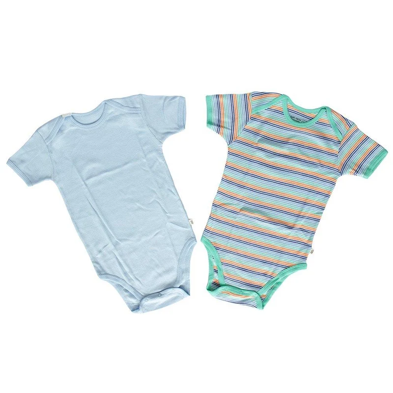 body manga corta coche duo verde rayas. talla 18 24m