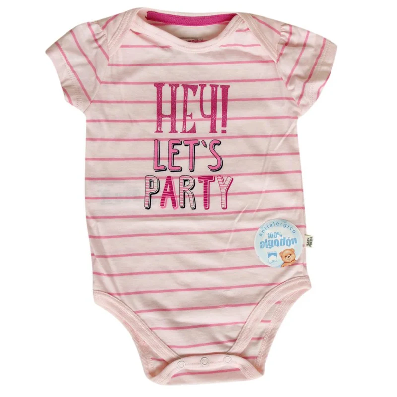 body manga corta muly rosado estampado. talla 18 24m