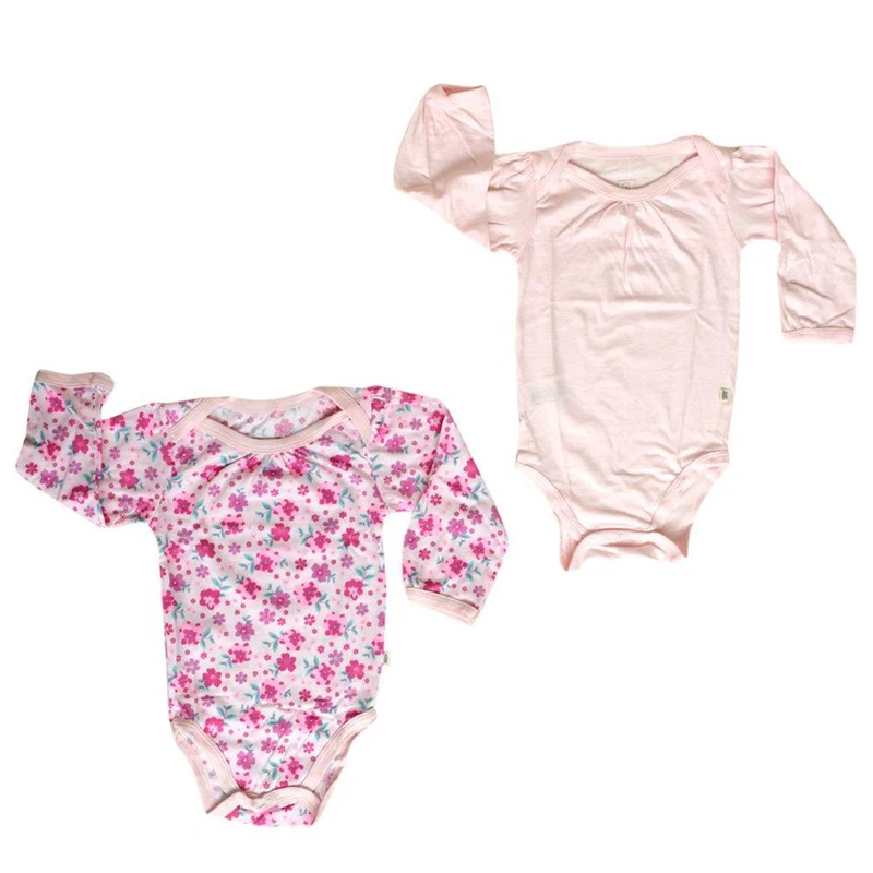 body manga larga bombom duo rosado flores talla 9 12m