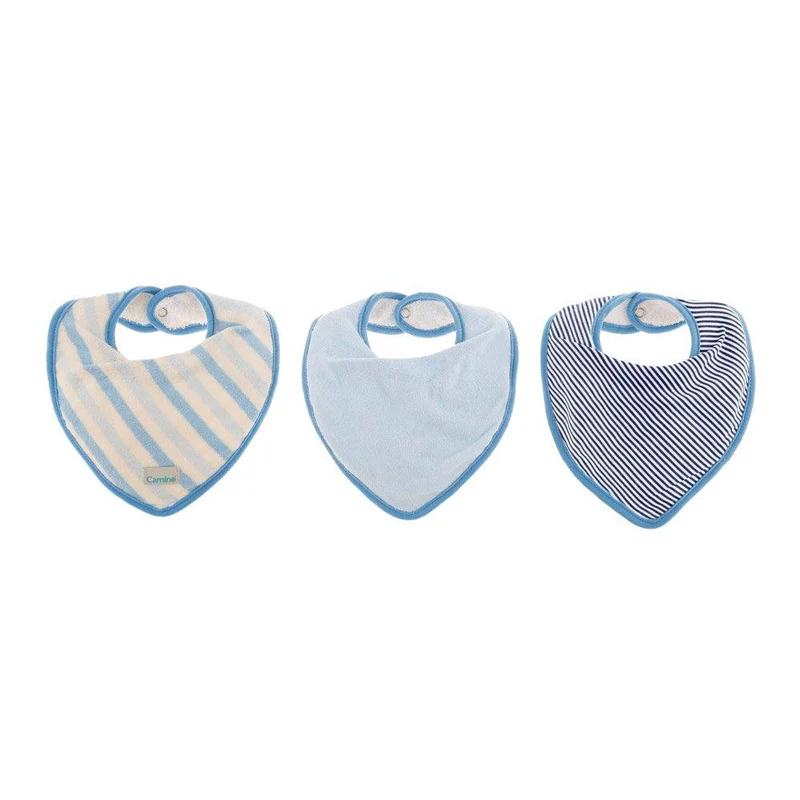 babero set x 3 tipo panoleta rayas azul