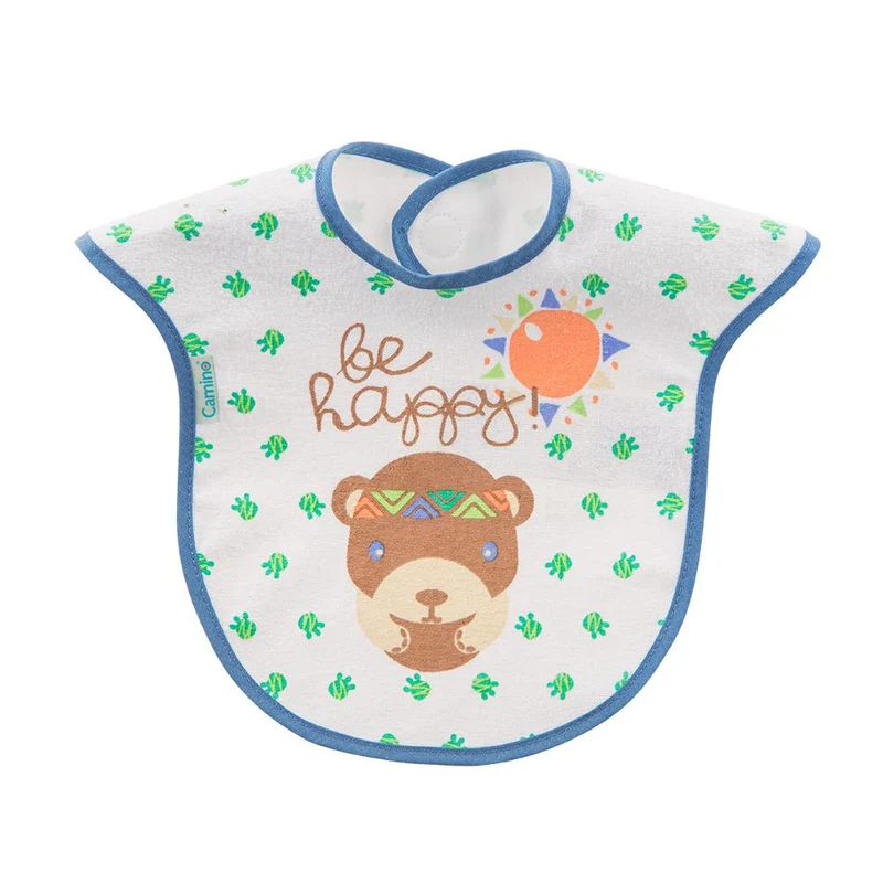 babero estampado plastificado osos azul