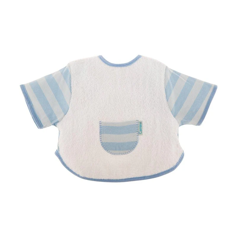 babero con mangas azul rayas