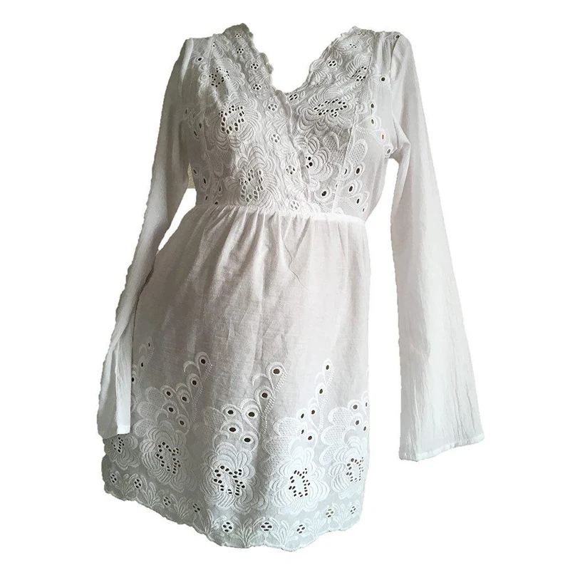 blusa algodon con bordado manga larga blanca 10