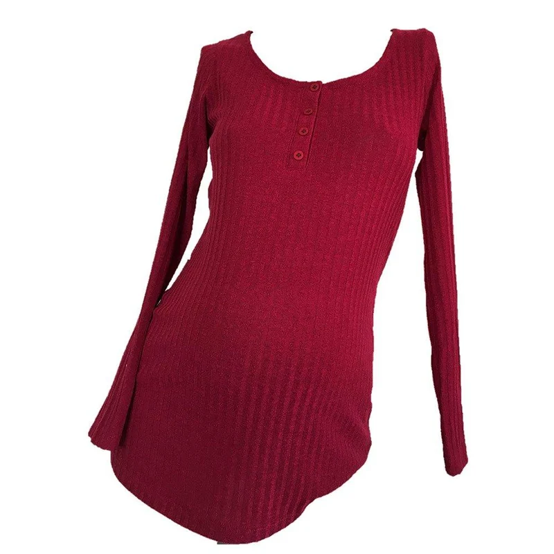 buso en rip cuello redondo manga larga rojo 10