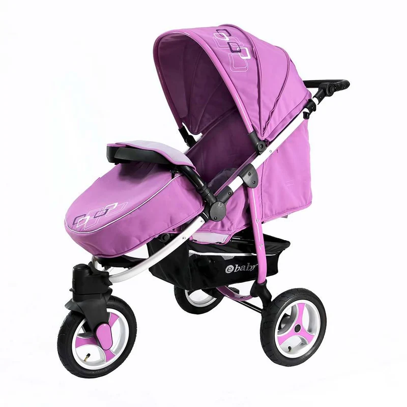 coche con protector de pies rosado cuadros