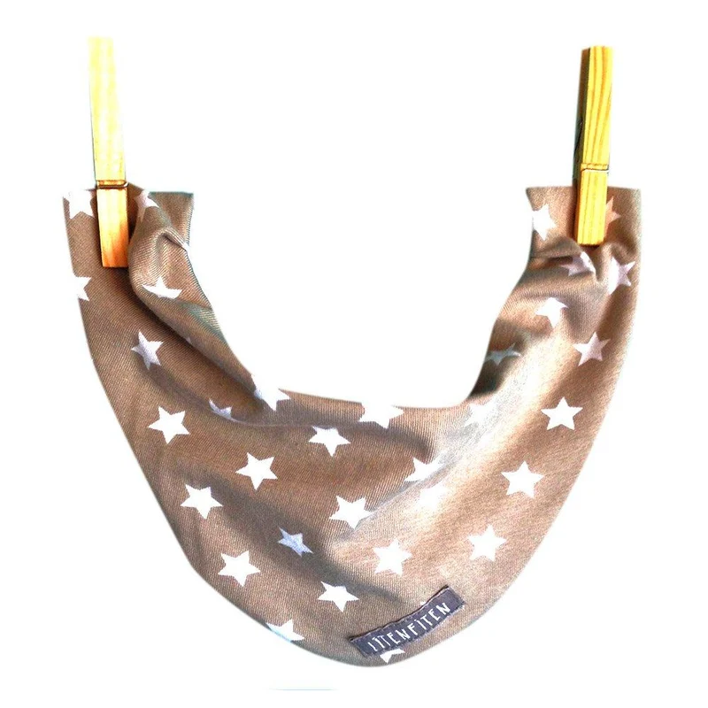 babero beige estrella blancas