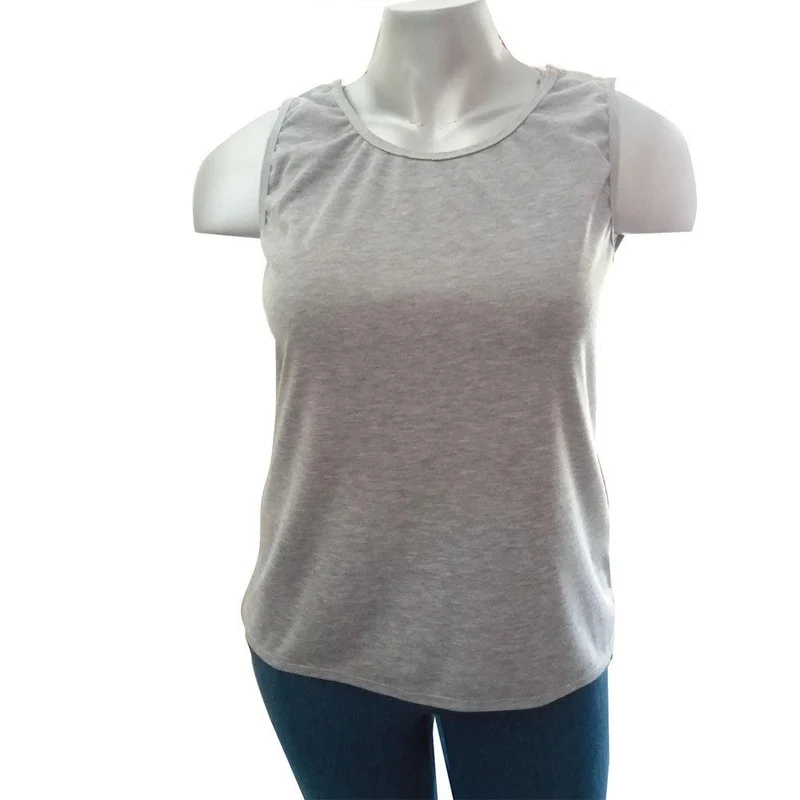 camiseta manga sisa deportiva gris m