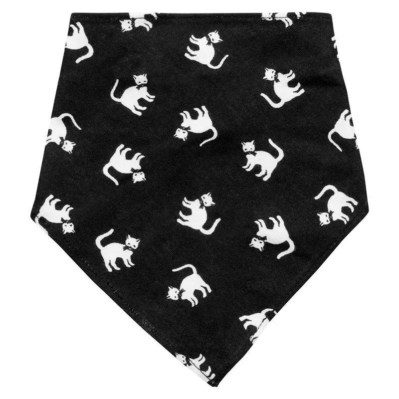 babero blanco con negro gaticos