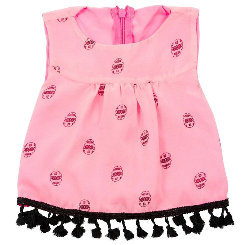 vestido rosado con estampado calaveras 6 9m