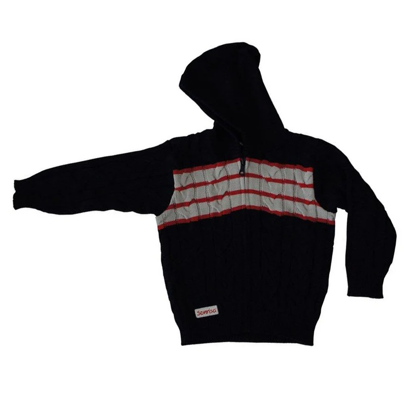 saco tejido con capucha tomas azul oscuro 18 24m