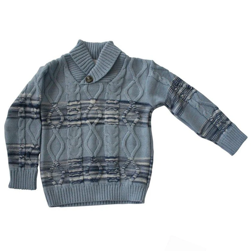 saco tejido cuello alto cruzado mateo azul claro