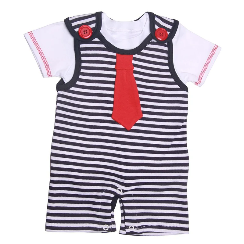 enterizo corto para bebe marinero azul con rojo