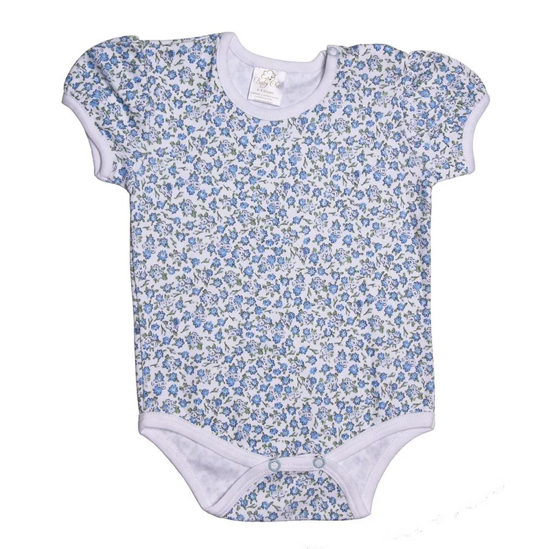 body manga corta estampado flores azules