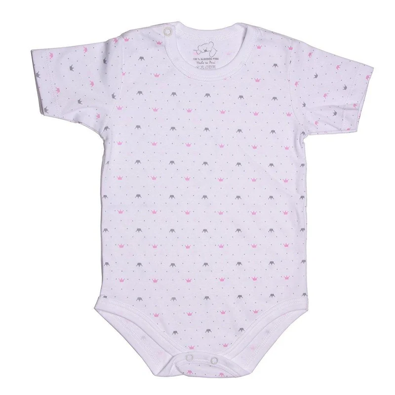 body manga corta coronitas blanco 3 6m
