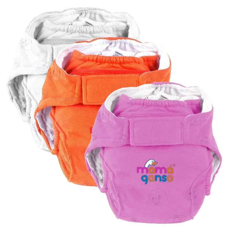 panales reutilizables x3 etapa 3 salmon blanco y fucsia