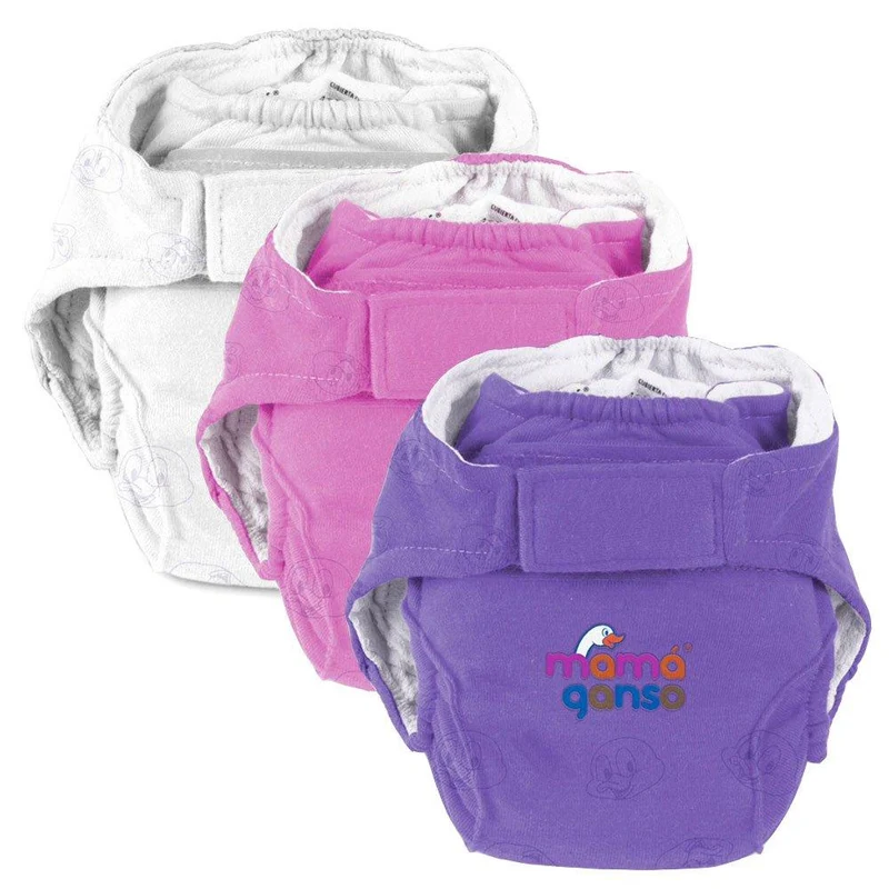 panales reutilizables x3 etapa 3 morado fucsia y blanco