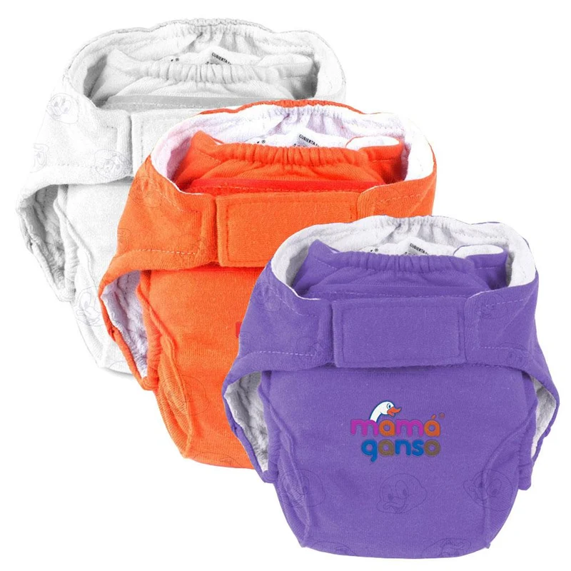 panales reutilizables x3 etapa 3 morado salmon y blanco