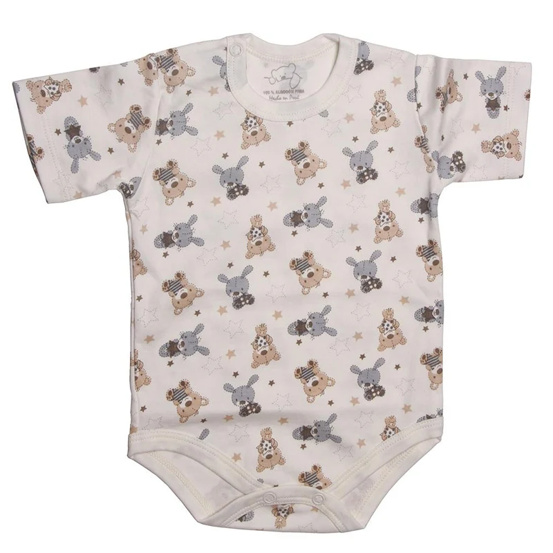 body manga corta ositos y estrellas beige