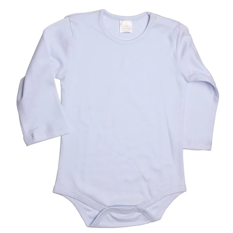 body manga larga azul celeste