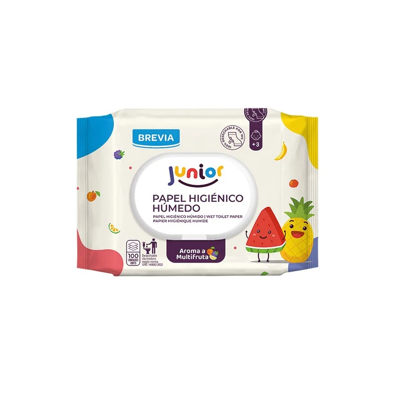 Papel Higiénico Húmedo Junior para niños Brevia 100 uds