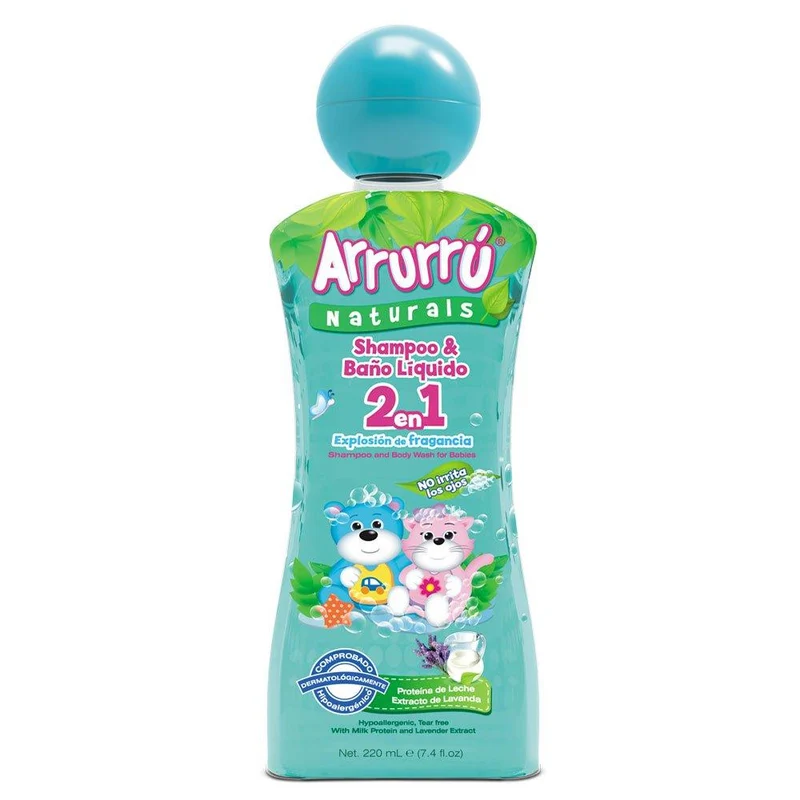 arrurru naturals shampoo y bano liquido 2 en 1 x 220ml