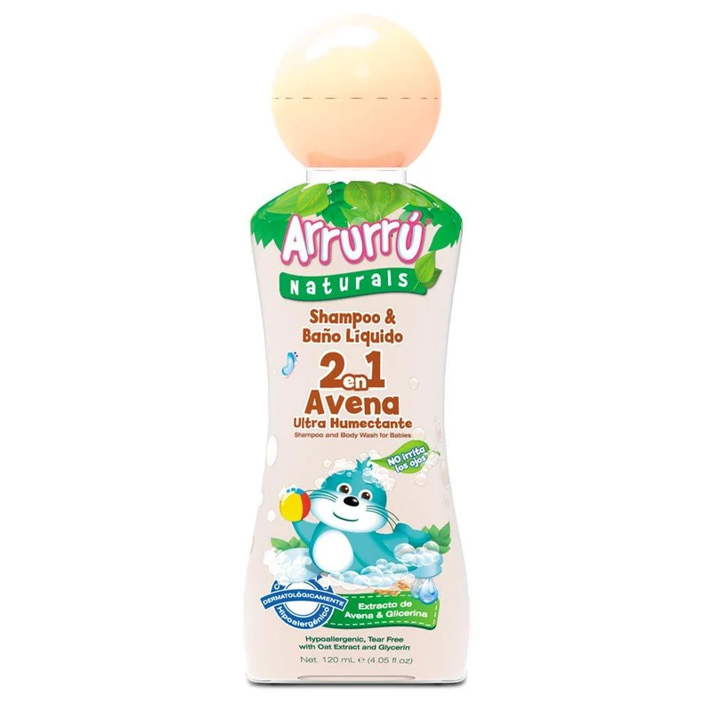 shampoo y bano liquido 2 en 1 avena x 120 ml