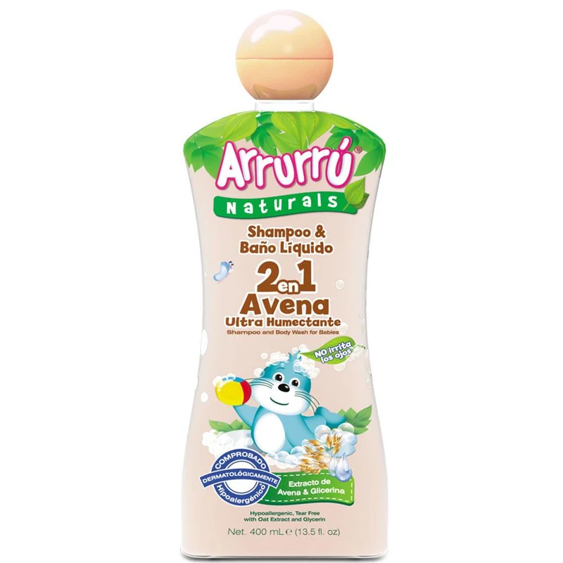 shampoo y bano liquido 2 en 1 avena x 400 ml