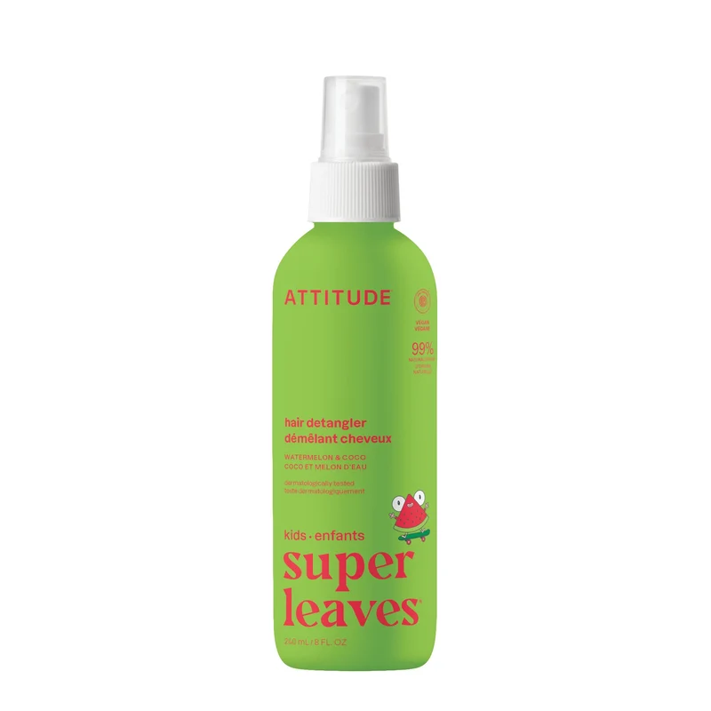 Spray desenredante infantil Super Leaves sandía y coco Attitude