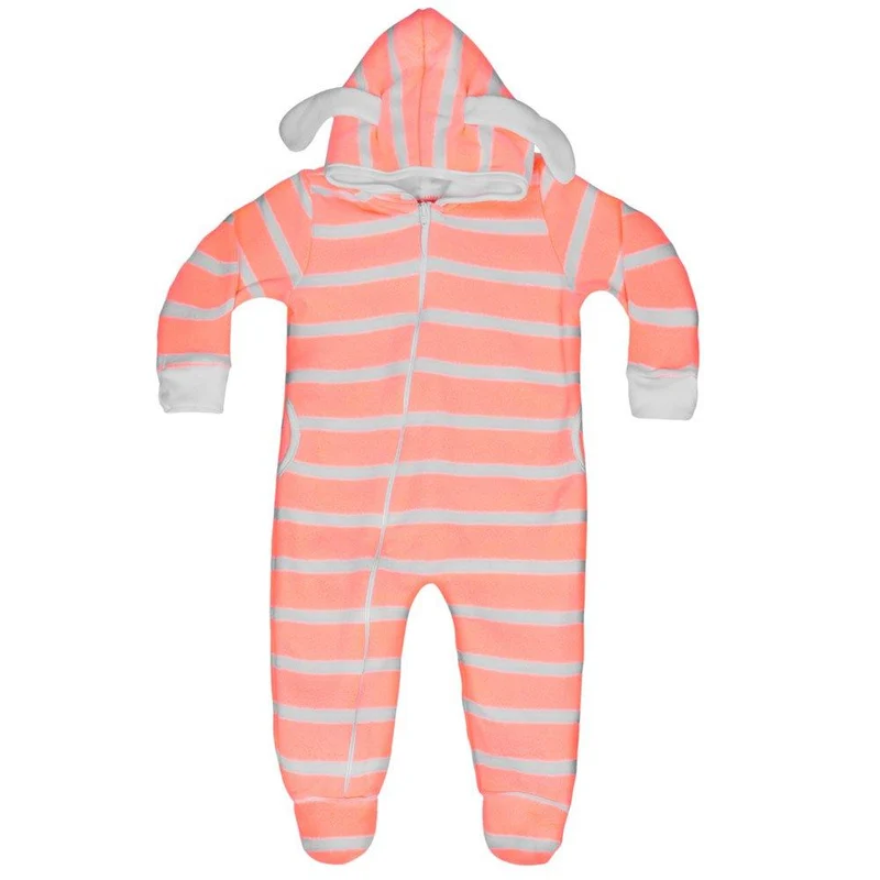 pijama para bebe nina coral con rayas 12 18m