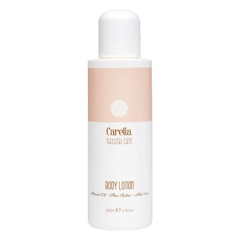 Loción Corporal segura durante el embarazo de Almendras Dulces, Manteca Karité y Aloe Vera Carelia 200 ml