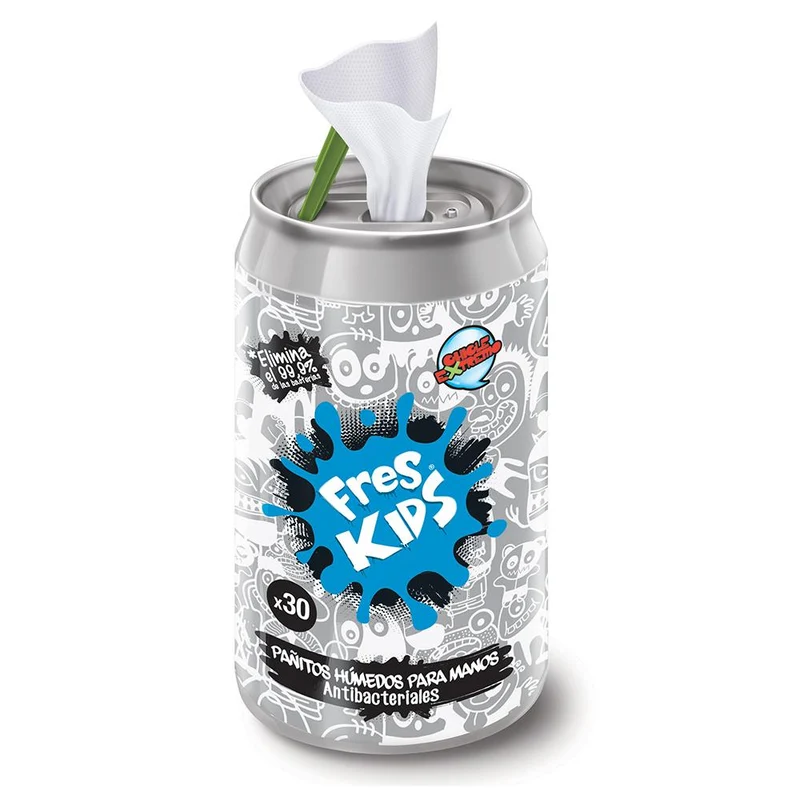 toallitas antibacteriales freshkids lata nino x90 cartoon gris