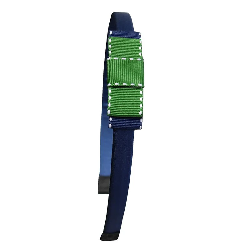 diadema escolar forrada en satin mono azul y verde