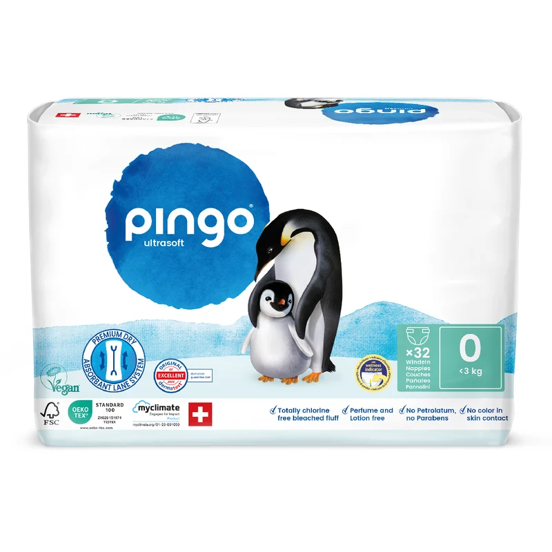 Pañales T0 (XS <3 kg) Kg) Pingo 32 Uds