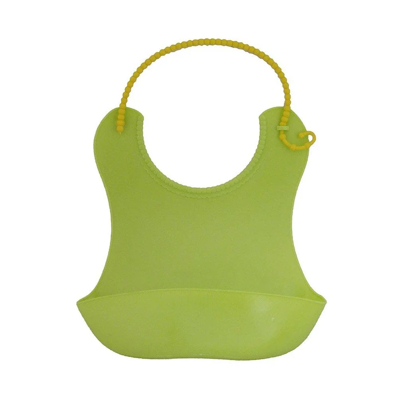 babero de silicona verde