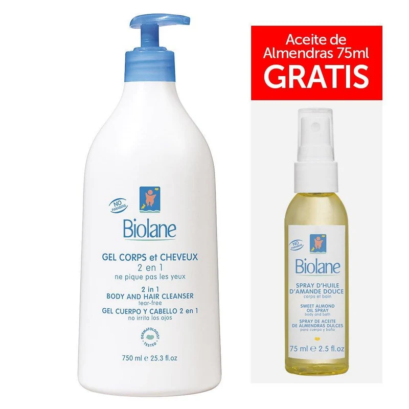 gel de bano 2 en 1 cabello y cuerpo 750ml