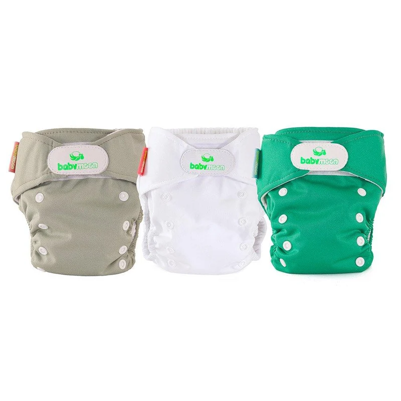 pack x3 panales ecobabymoon unitono beige verde y blanco