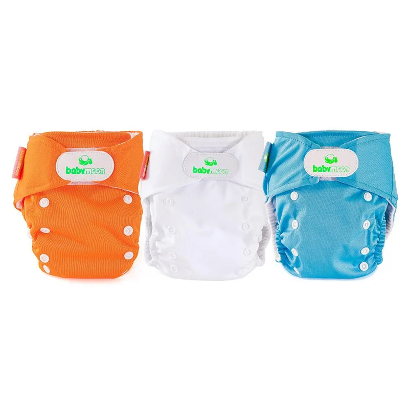 pack x3 panales ecobabymoon unitono naranja blanco y azul
