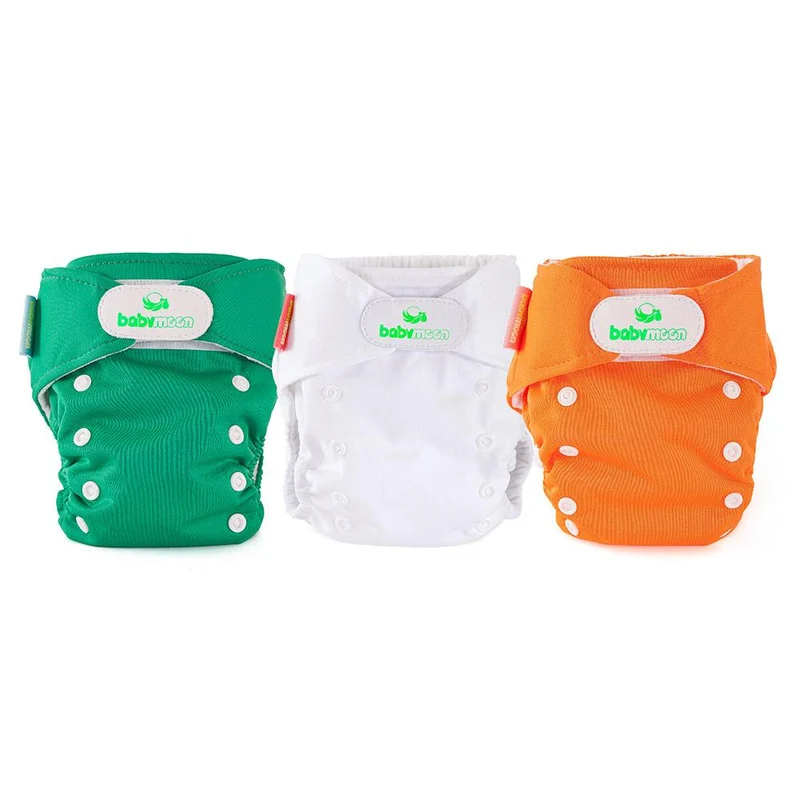 pack x3 panales ecobabymoon unitono verde blanco y naranja