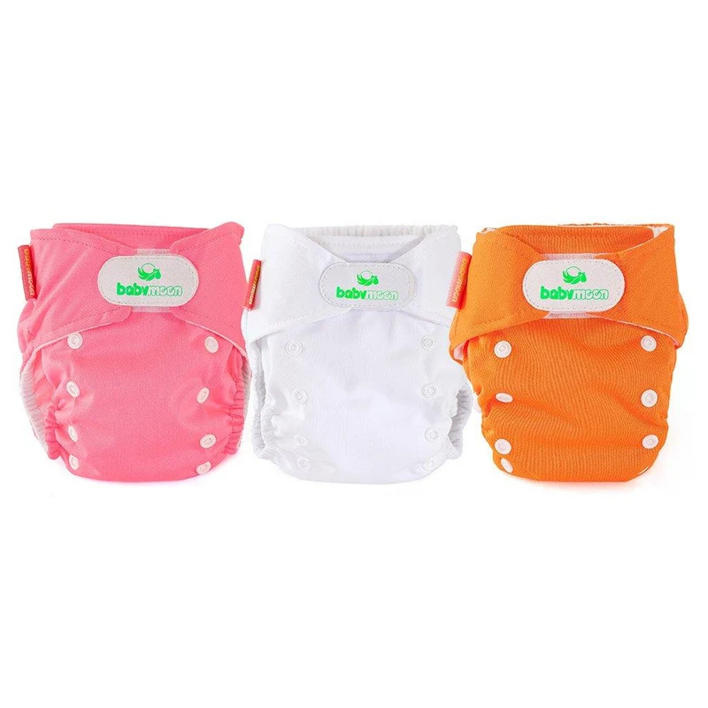 pack x3 panales ecobabymoon unitono rosado blanco y naranja