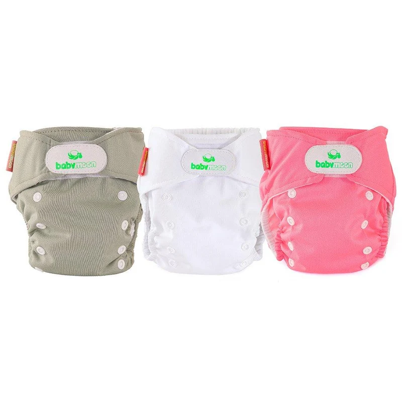 pack x3 panales ecobabymoon unitono beige blanco y rosado