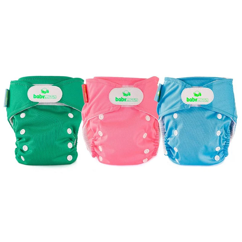 pack x3 panales ecobabymoon unitono verde rosado y azul