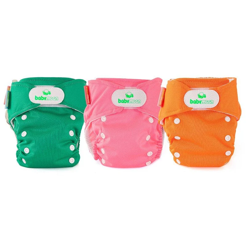 pack x3 panales ecobabymoon unitono verde rosado y naranja