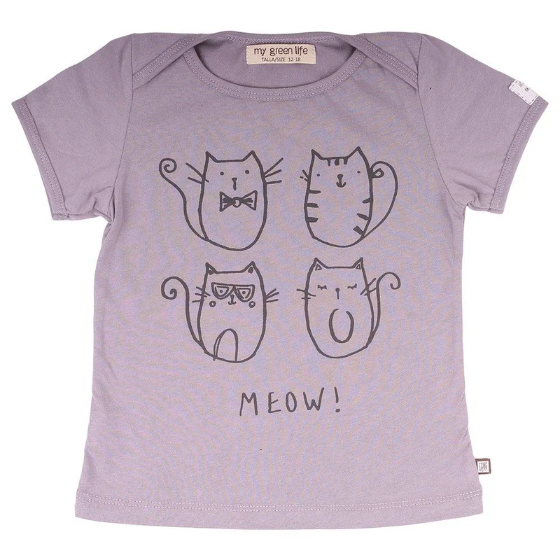 camiseta 4 gatos 0 3 lila